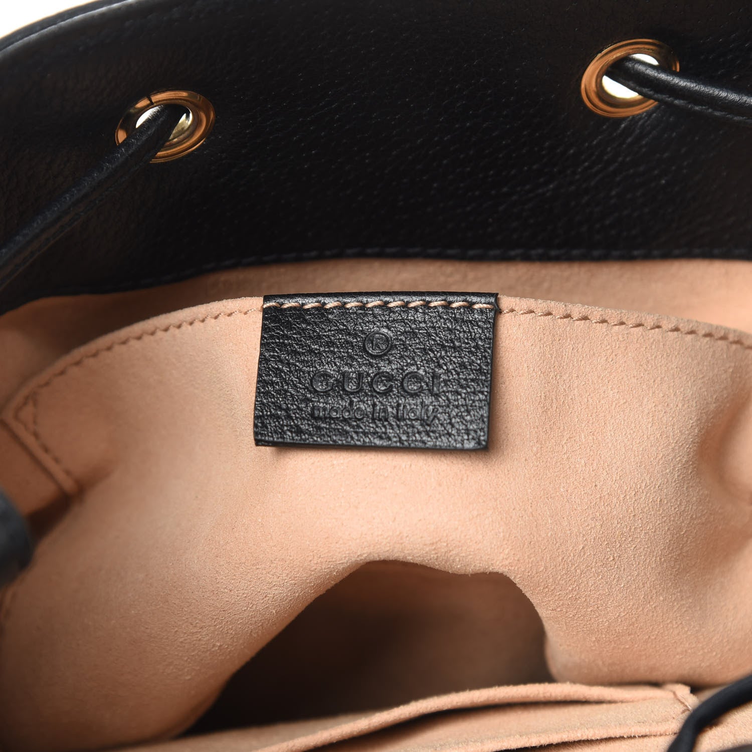 Gucci Glazed Textured Calfskin Web Small Ophidia Bucket Bag Black 6 of 11