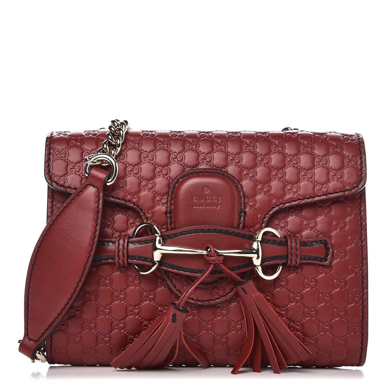 Gucci Soft Microguccissima Mini Emily Chain Shoulder Bag Rosso 1 of 8
