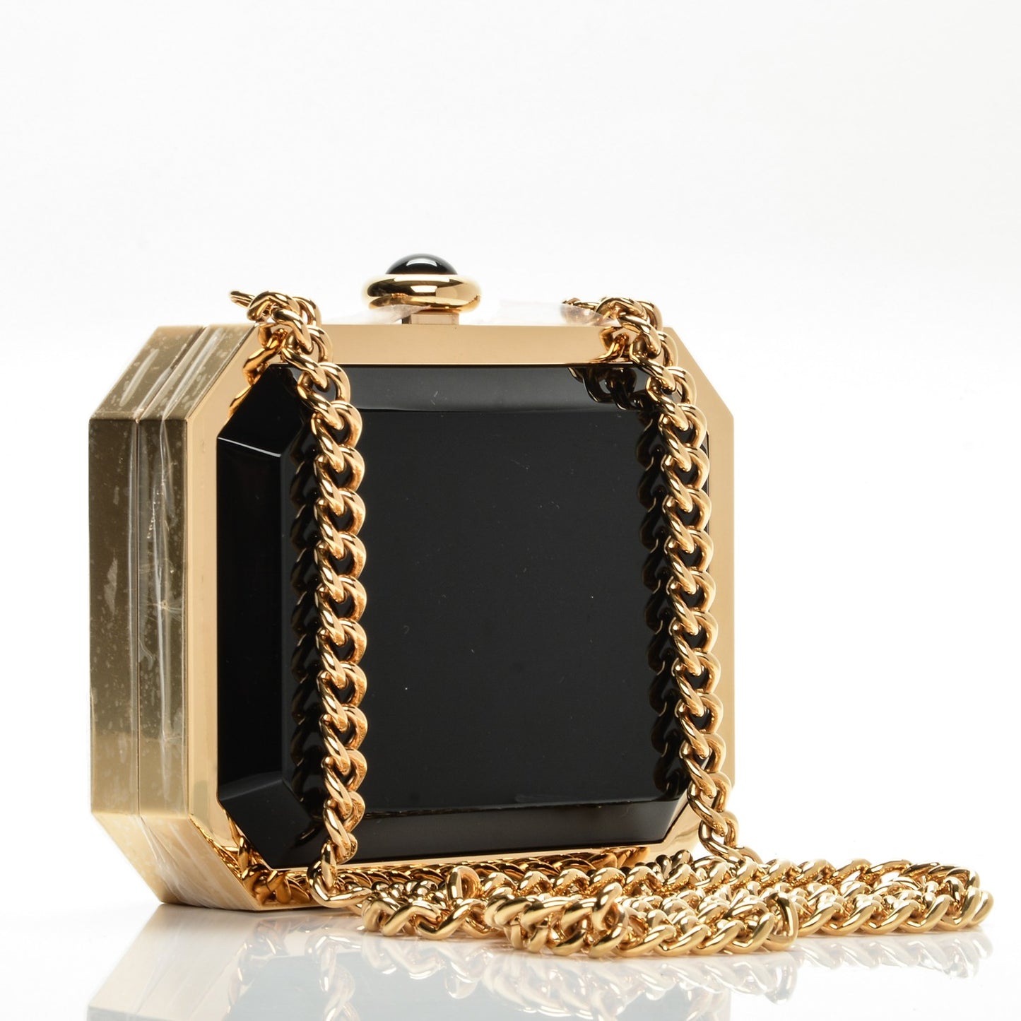 Plexiglass Premiere Minaudiere Clutch Black