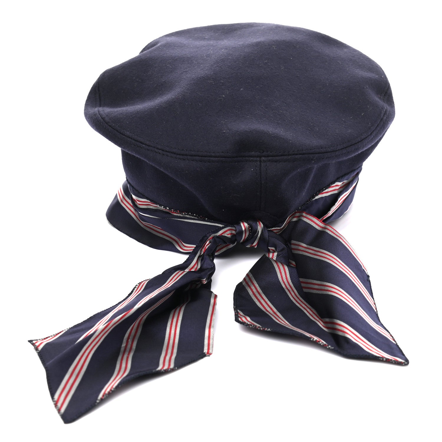 Gucci Felt Beret Hat M Navy 6 of 9