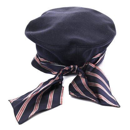 Gucci Felt Beret Hat M Navy 6 of 9