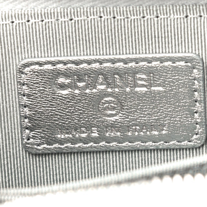 Chanel Gradient Metallic Calfskin Quilted Zip Around Coin Purse Wallet Silver Blue Yellow Purple 6 of 11
