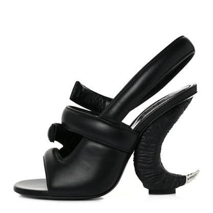Givenchy Lambskin 4G Logo Horn Sandals 36 Black 1 of 20
