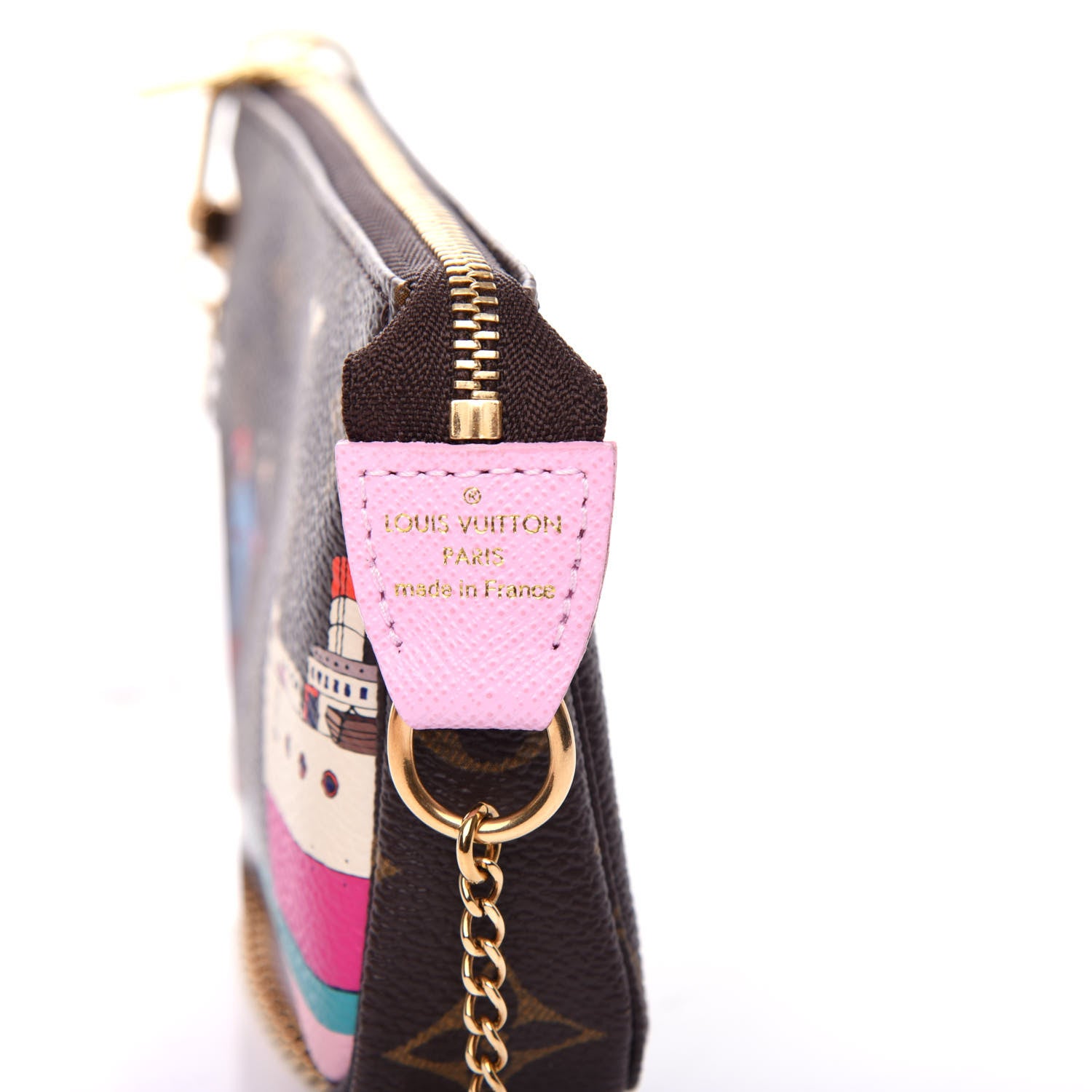 Louis Vuitton Monogram 2016 Christmas Animation Mini Pochette Accessories Rose Ballerine 7 of 11