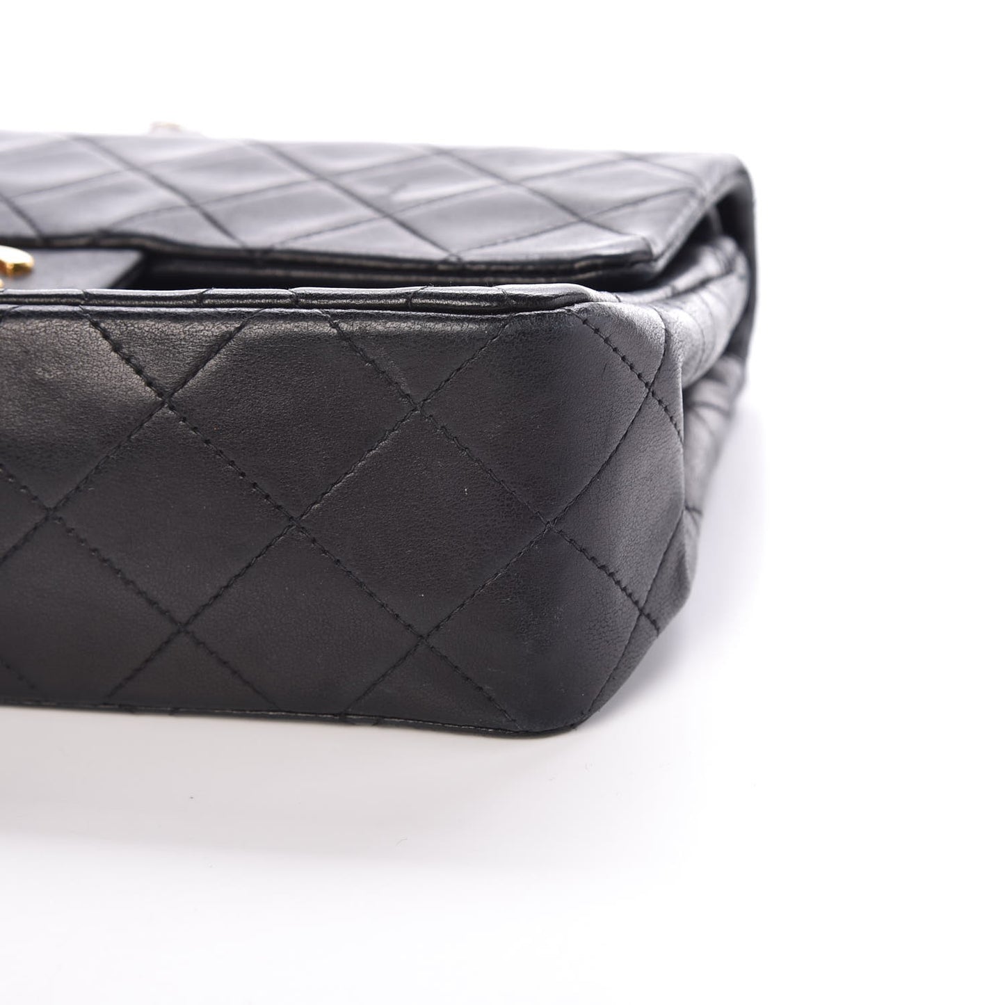 Lambskin Quilted Small Double Flap Black