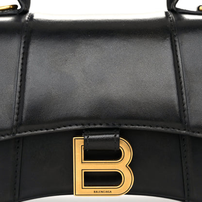 Balenciaga Shiny Box Calfskin Hourglass Top Handle Bag XS Black 8 of 10