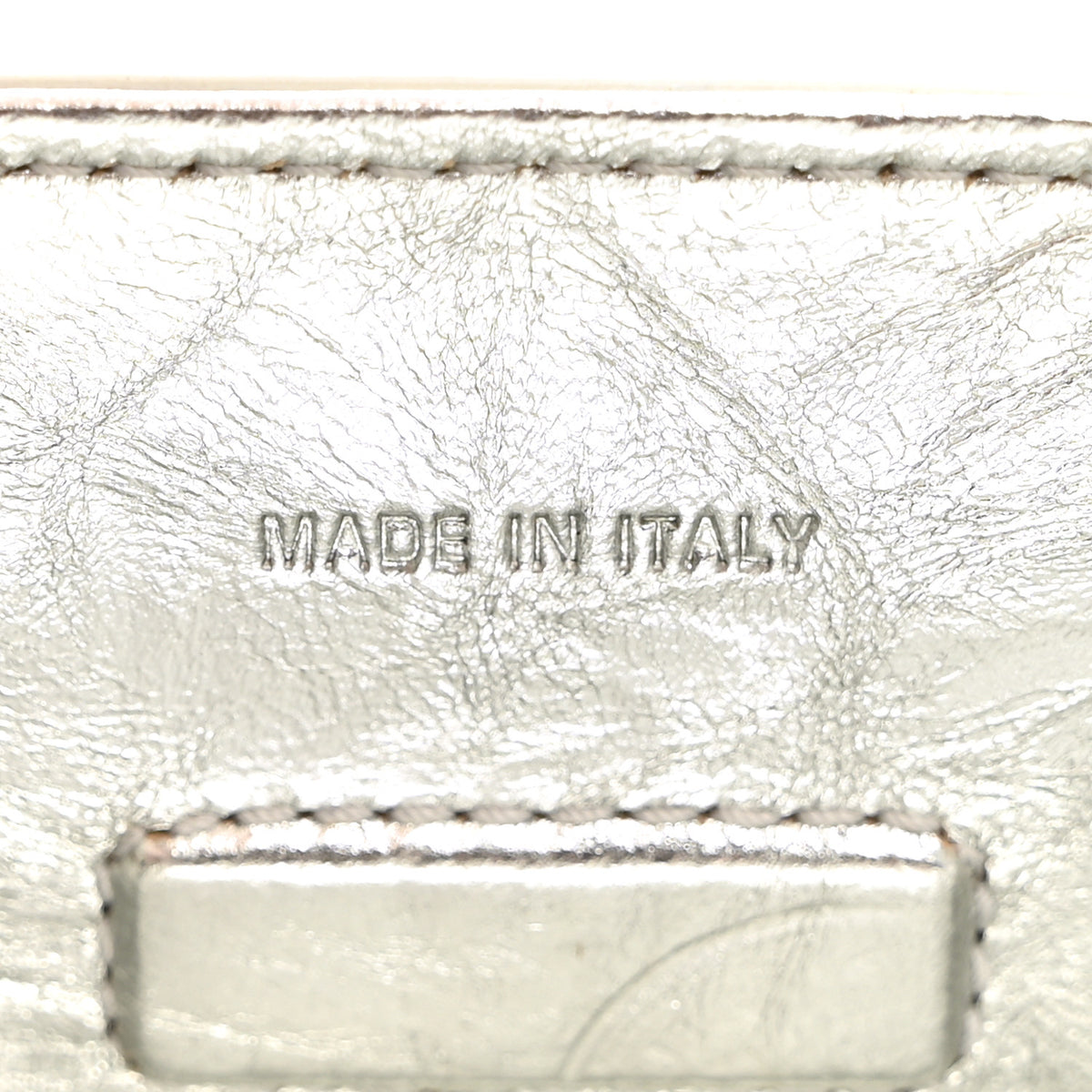 Metallic Calfskin Medium Diorever Flap Silver