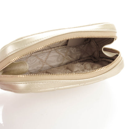 Chanel Metallic Caviar Quilted Small Curvy Pouch Cosmetic Case Gold 5 of 7