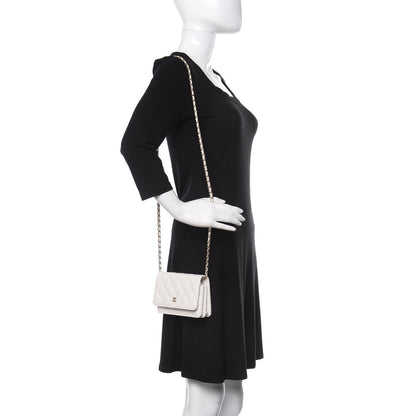Chanel Caviar Quilted Mini Wallet On Chain WOC White 2 of 12