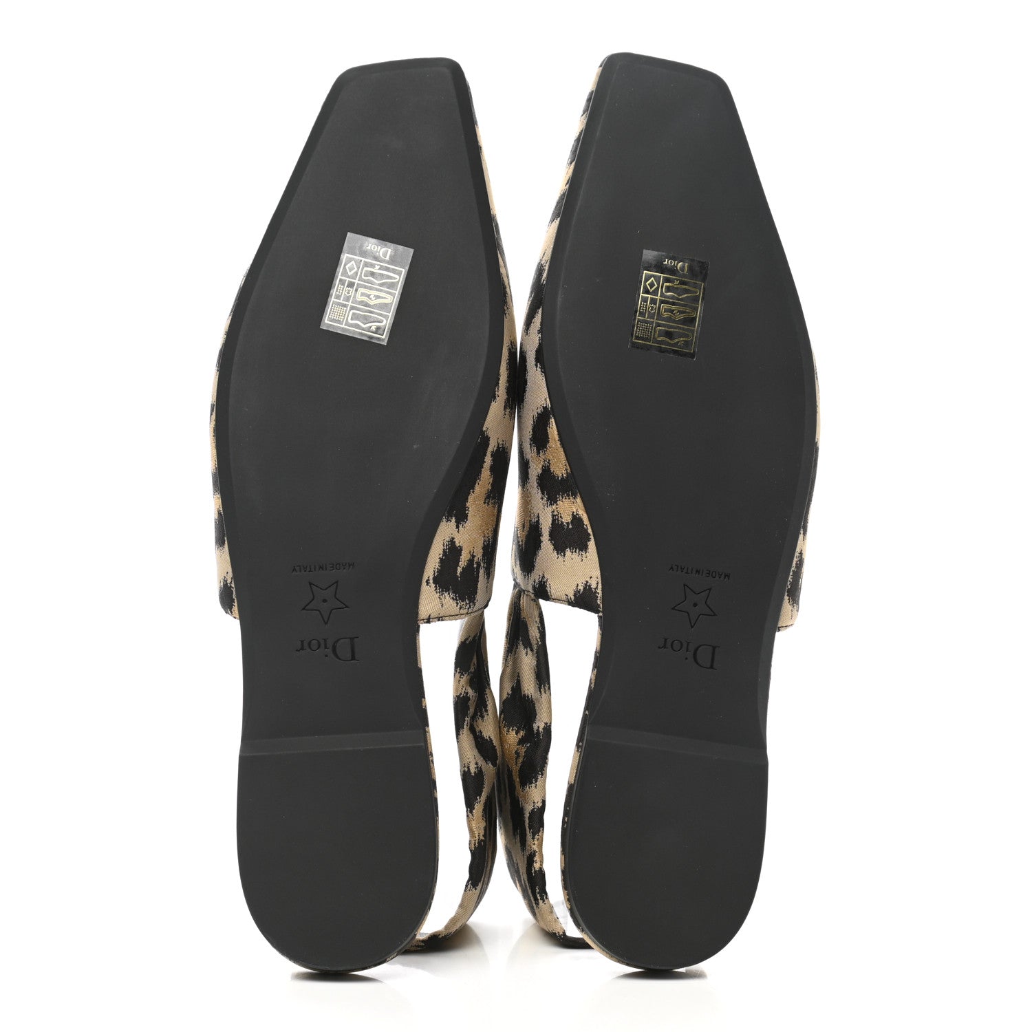 Christian Dior Nylon Leopard Print Mizza Slingback Flat 38 Beige Multicolor 7 of 9