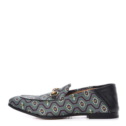 Gucci Canvas Lambskin Pearl Eyes Bees Mens Brixton Horsebit Loafers 8 Holly Black 1 of 7
