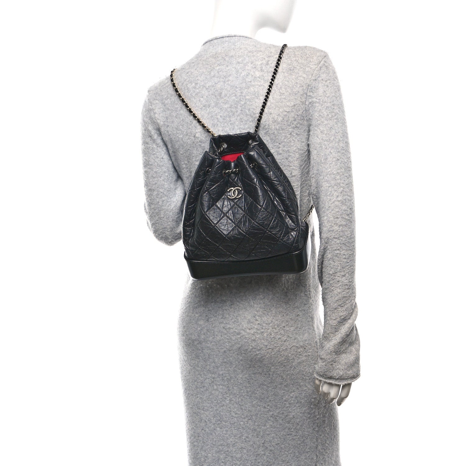 Chanel Aged Calfskin Quilted Gabrielle Backpack Black Black 2 of 10