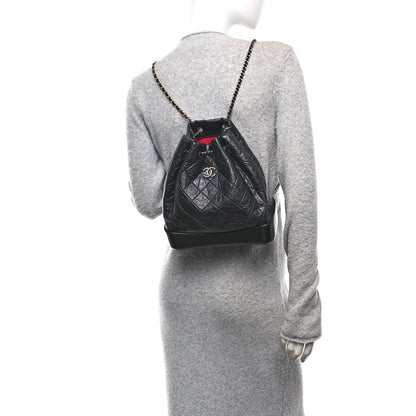 Chanel Aged Calfskin Quilted Gabrielle Backpack Black Black 2 of 10