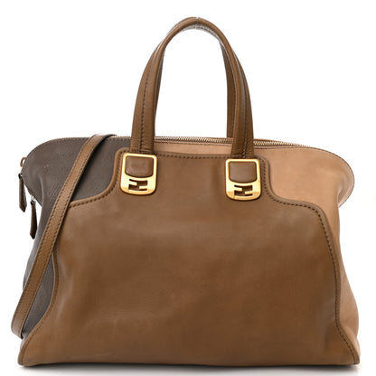 Fendi Capra Vitello Saddle Colorblock Large Chameleon Tote Grigio 8 of 15