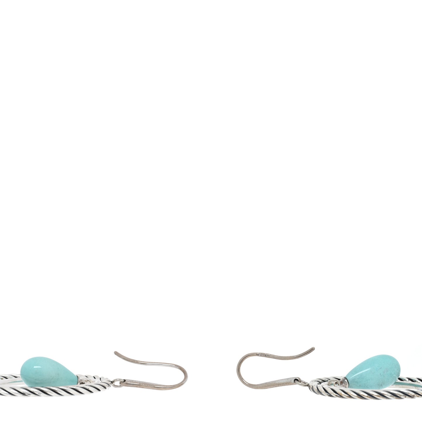 Sterling Silver Turquoise Oval Drop Earrings