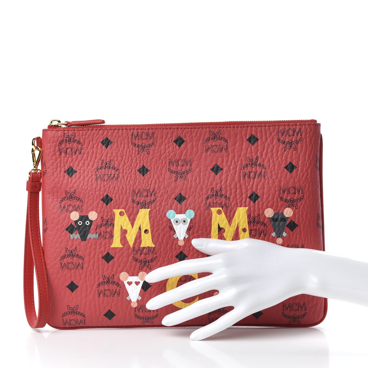 Visetos Year Of The Mouse Wristlet Zip Pouch Viva Red