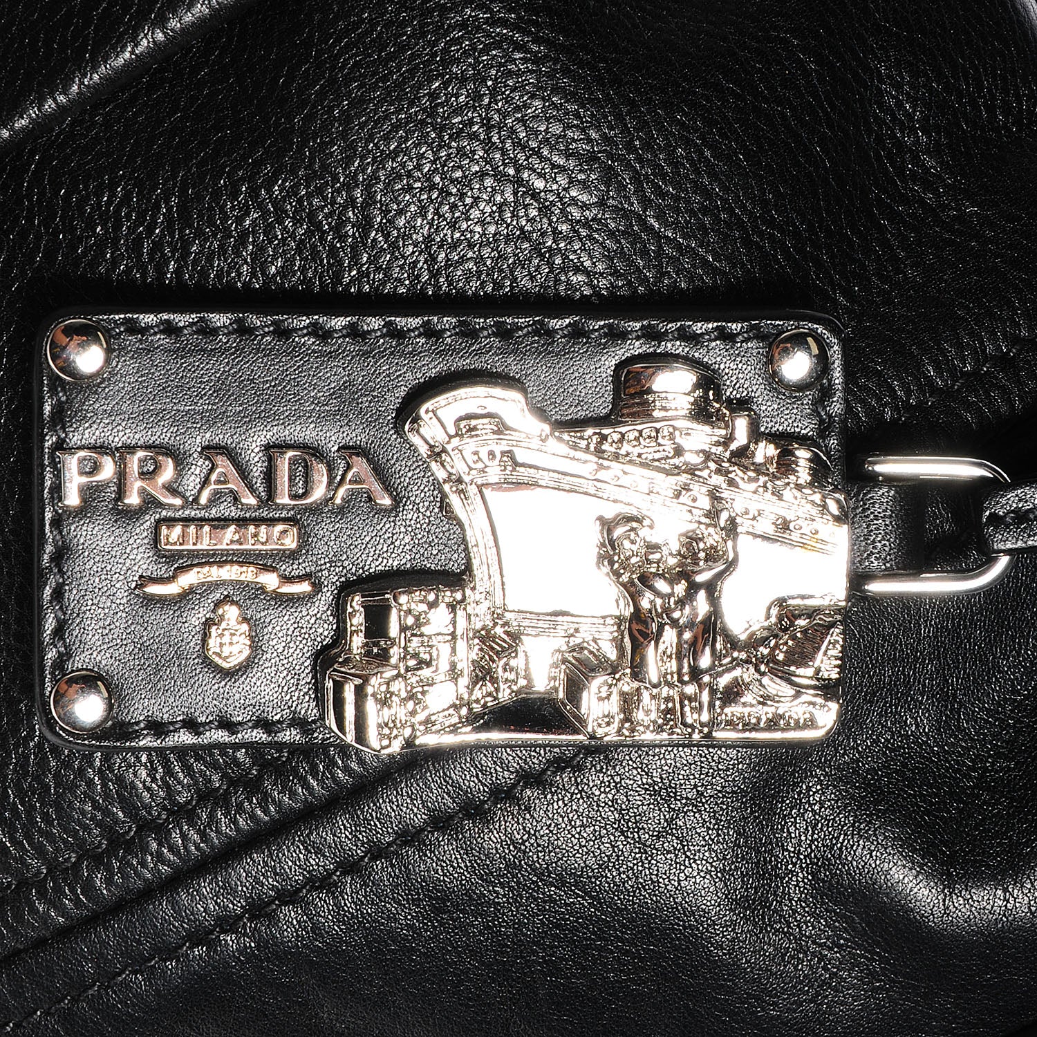 Prada Soft Calf Pleated Hobo Nero Black 14 of 15