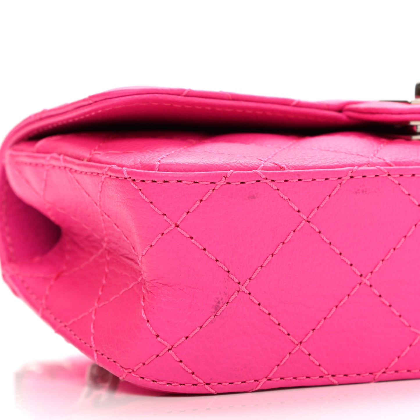 Goatskin Quilted 2.55 Reissue Flap Belt Bag Fluorescent Pink