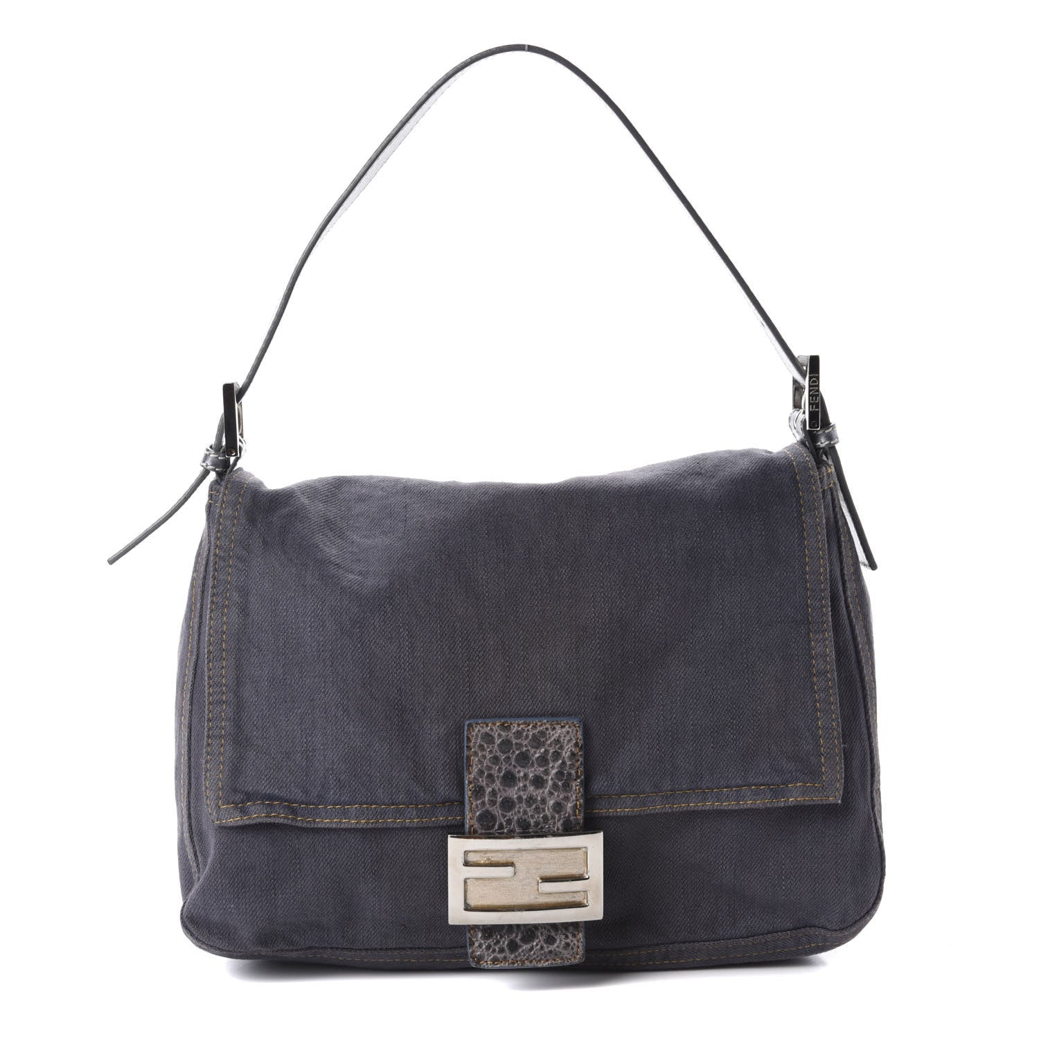 Fendi Denim Mama Baguette Blue 1 of 10