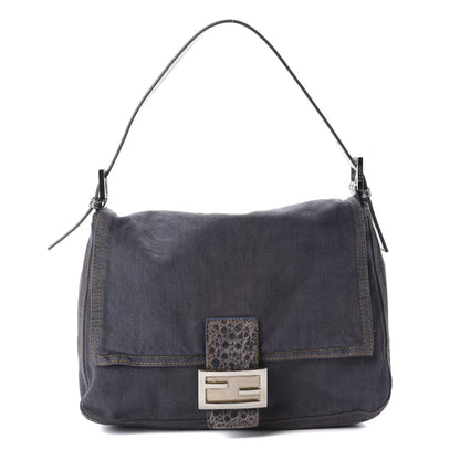 Fendi Denim Mama Baguette Blue 1 of 10