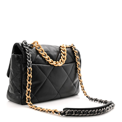 Chanel Goatskin Quilted Large Chanel 19 Flap Black 3 of 10