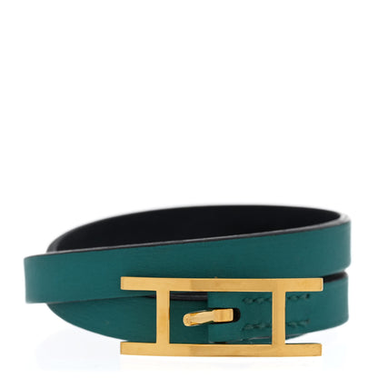 Hermes Swift Behapi Double Tour Bracelet XS Malachite 1 of 6