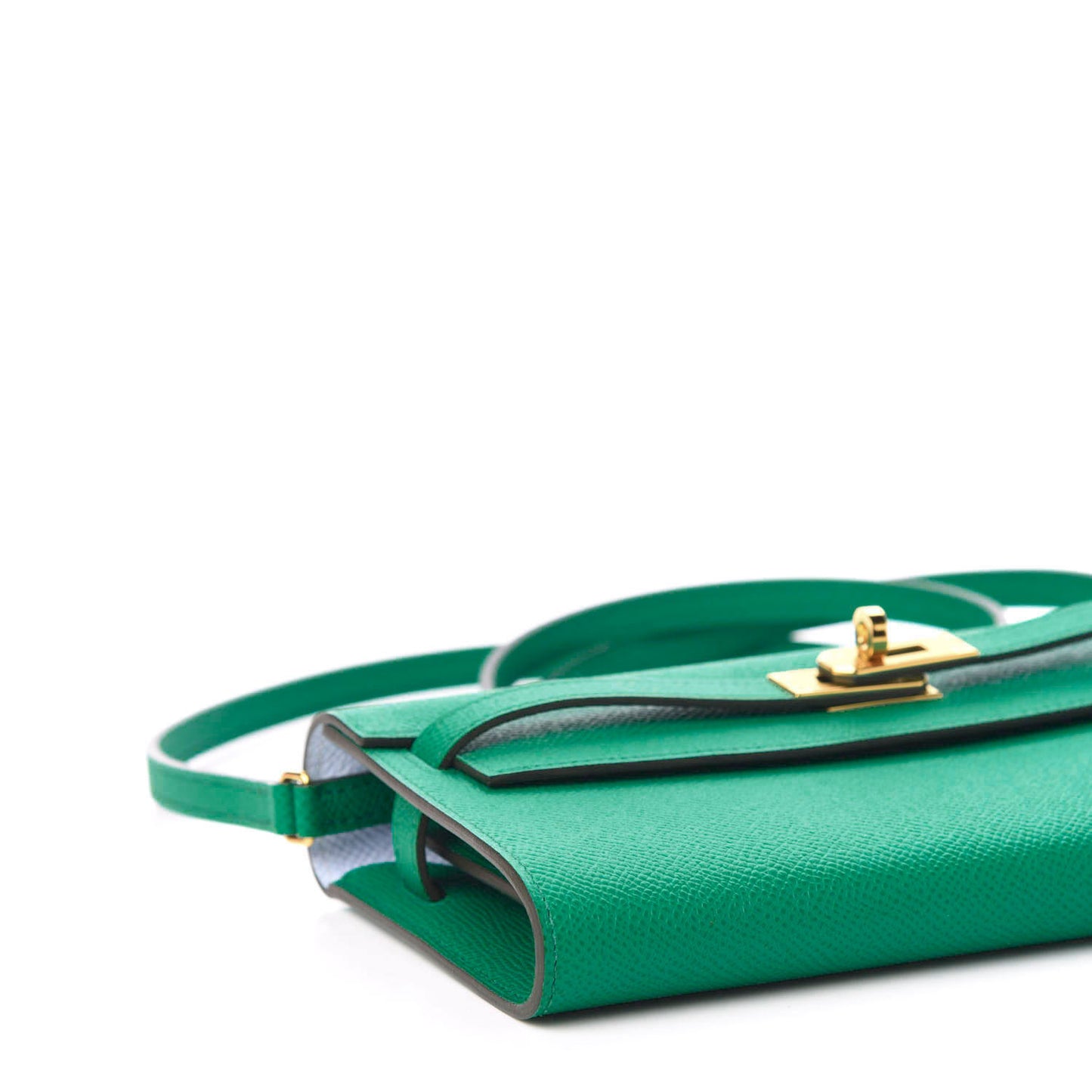 Epsom Kelly Wallet To Go Vert Jade Bleu Brume