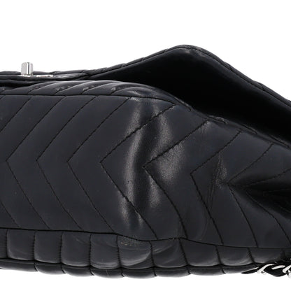 Chanel Lambskin Chevron Quilted Jumbo Single Flap Black 10 of 10