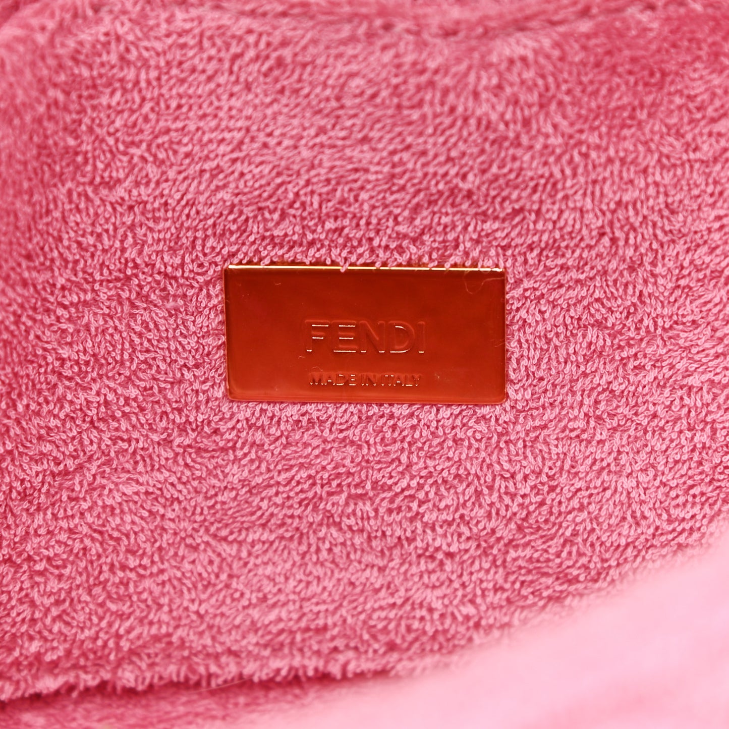 Terry Cloth Vitello Century Matte FF 1974 Embossed Belt Baguette Lollypop