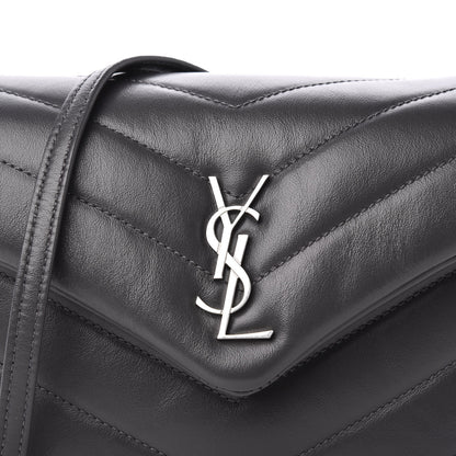 Saint Laurent Calfskin Y Quilted Monogram Toy Loulou Crossbody Bag Storm 10 of 10