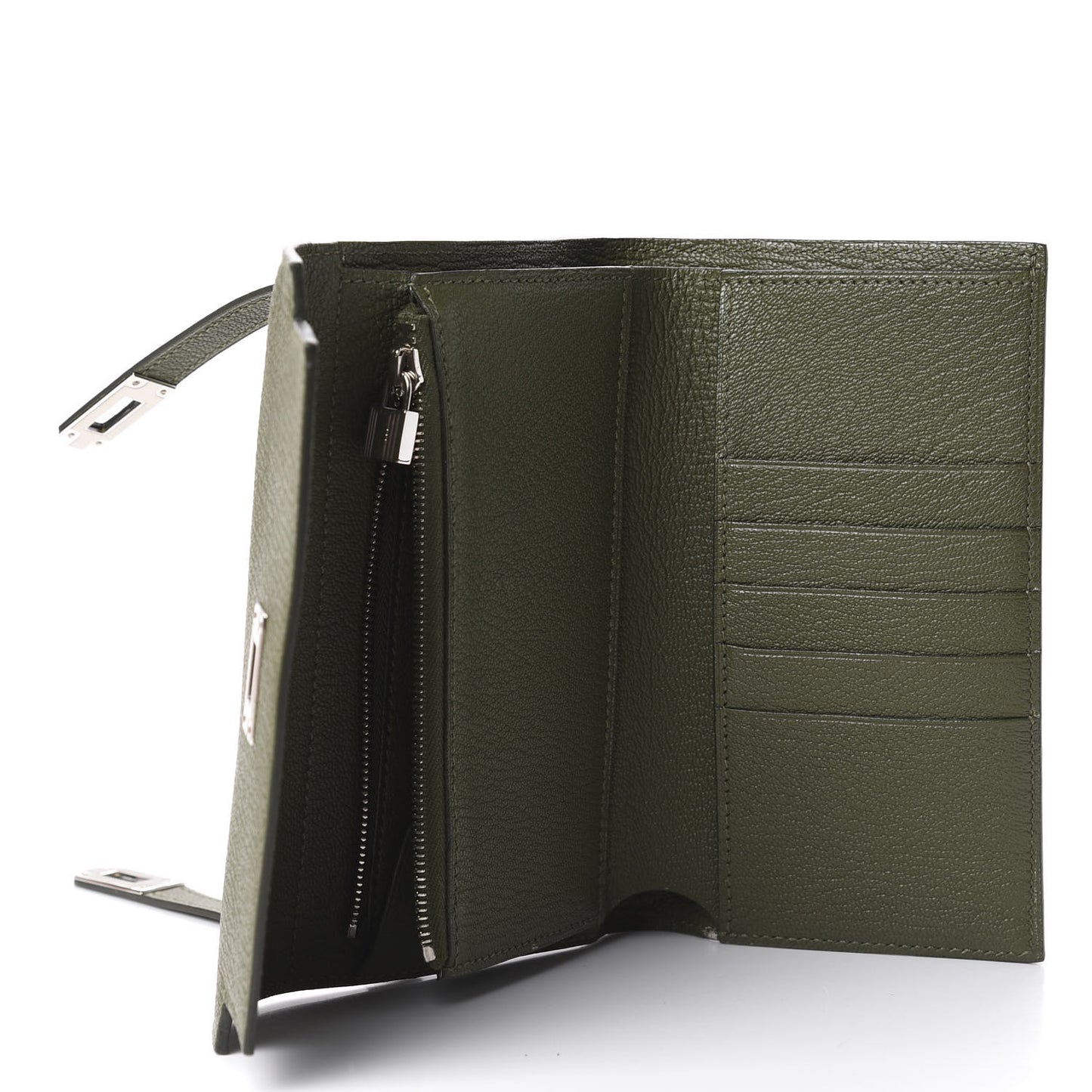 Chevre Mysore Medium Kelly Wallet Vert Veronese
