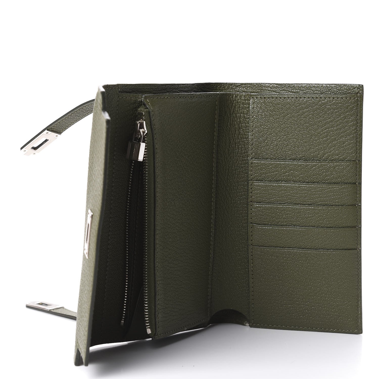Hermes Chevre Mysore Medium Kelly Wallet Vert Veronese 7 of 16