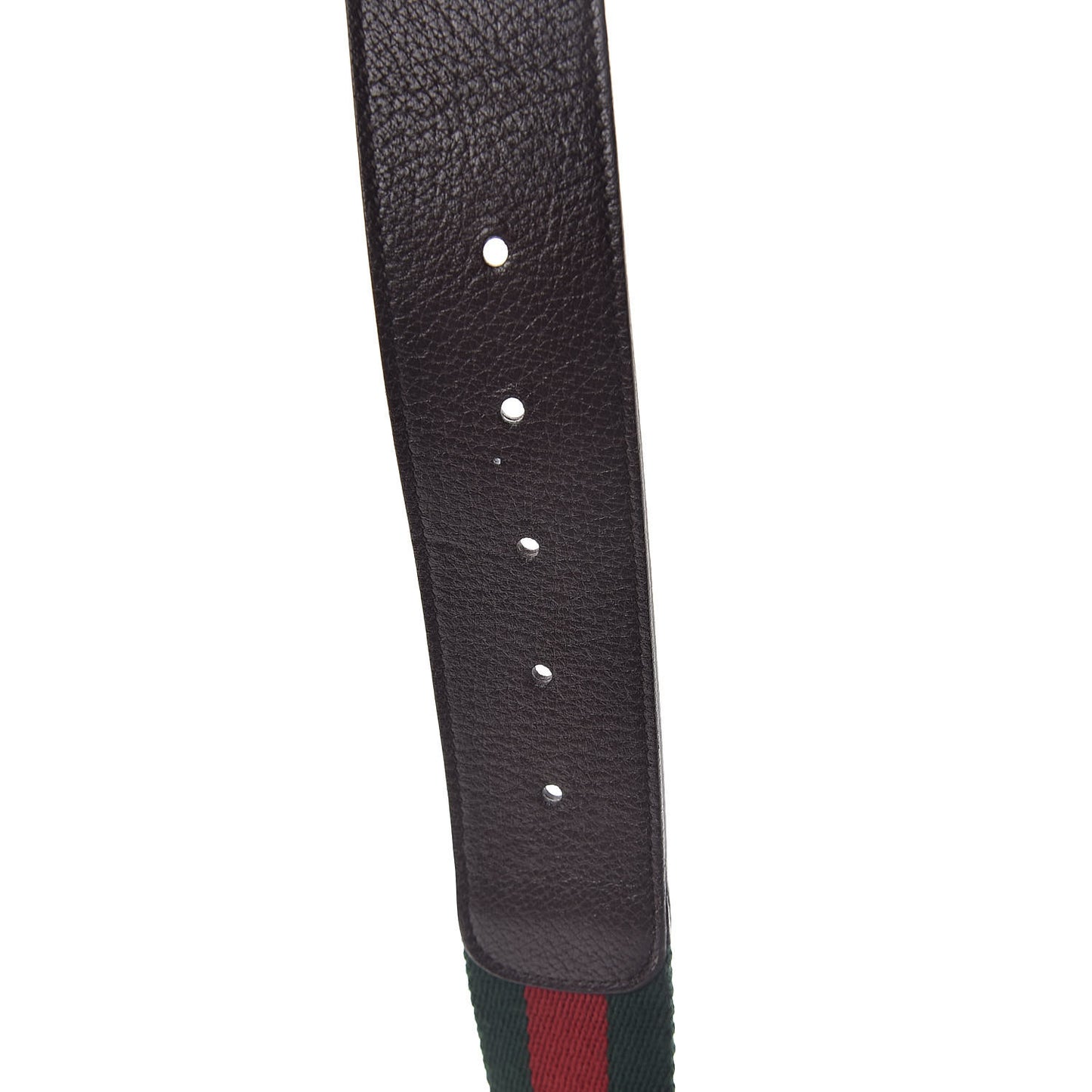 Nylon Textured Calfskin Double G Web 40mm Belt 70 28 Green Red Dark Cocoa