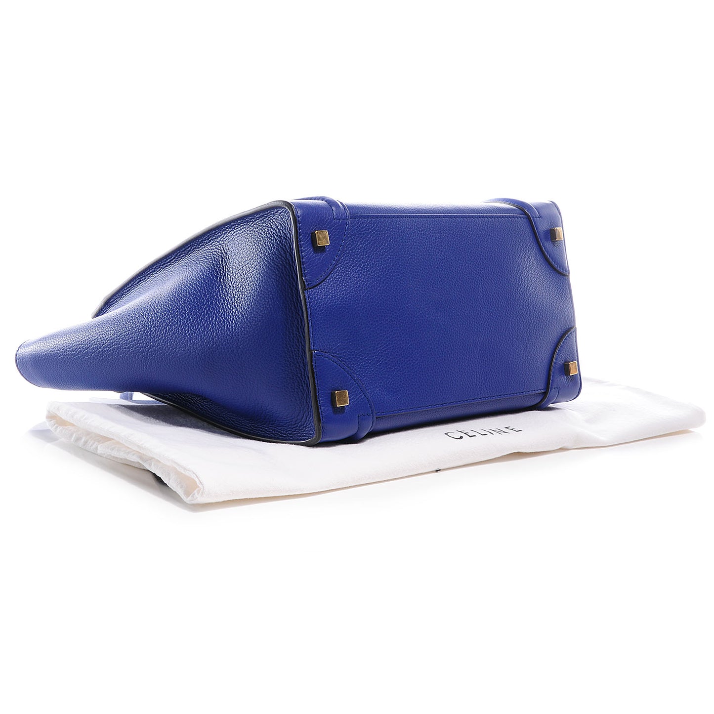 Drummed Calfskin Mini Luggage Indigo