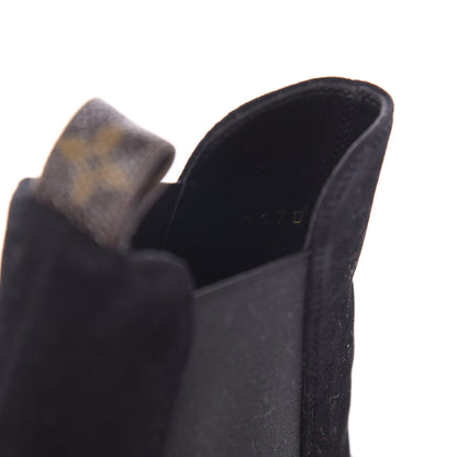 Louis Vuitton Suede Monogram Uniformes Cap Toe Chelsea 80mm Ankle Boots 37 Black 8 of 8