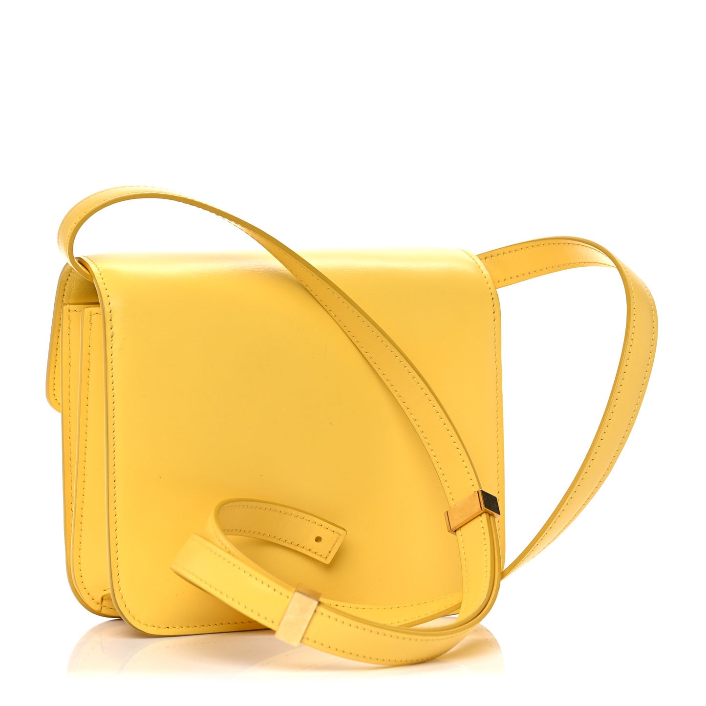 Box Calfskin Teen Classic Box Flap Bag Yellow