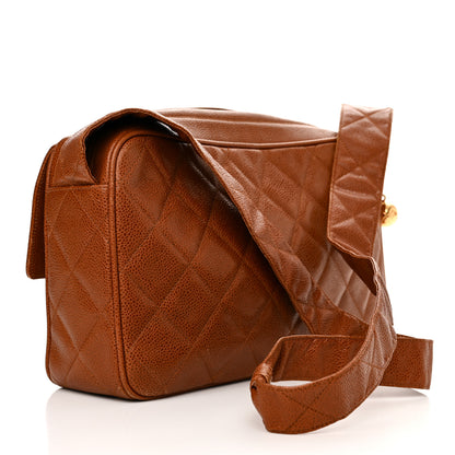 Chanel Caviar Quilted Flap Camera Case Brown 3 of 15