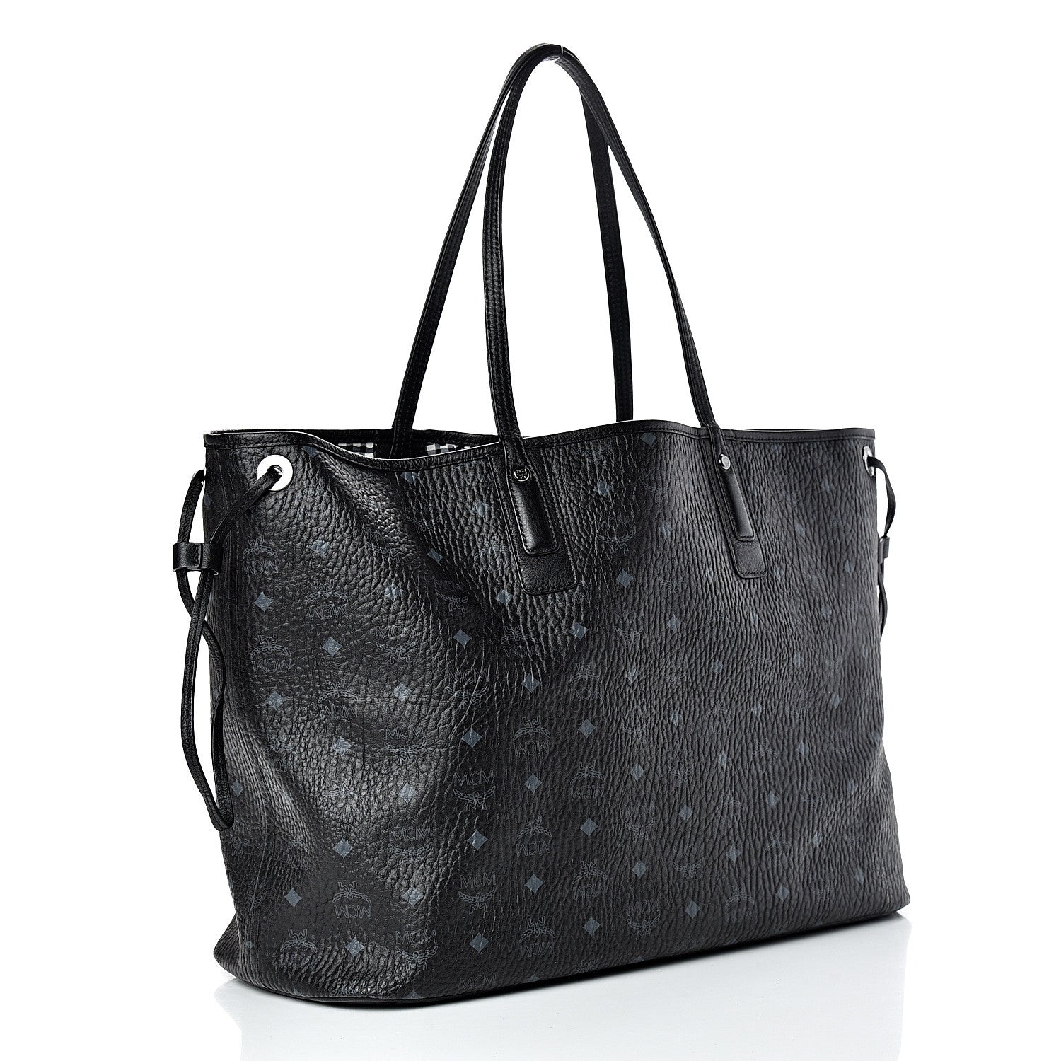 MCM Visetos Large Liz Reversible Shopper Tote Black 4 of 18