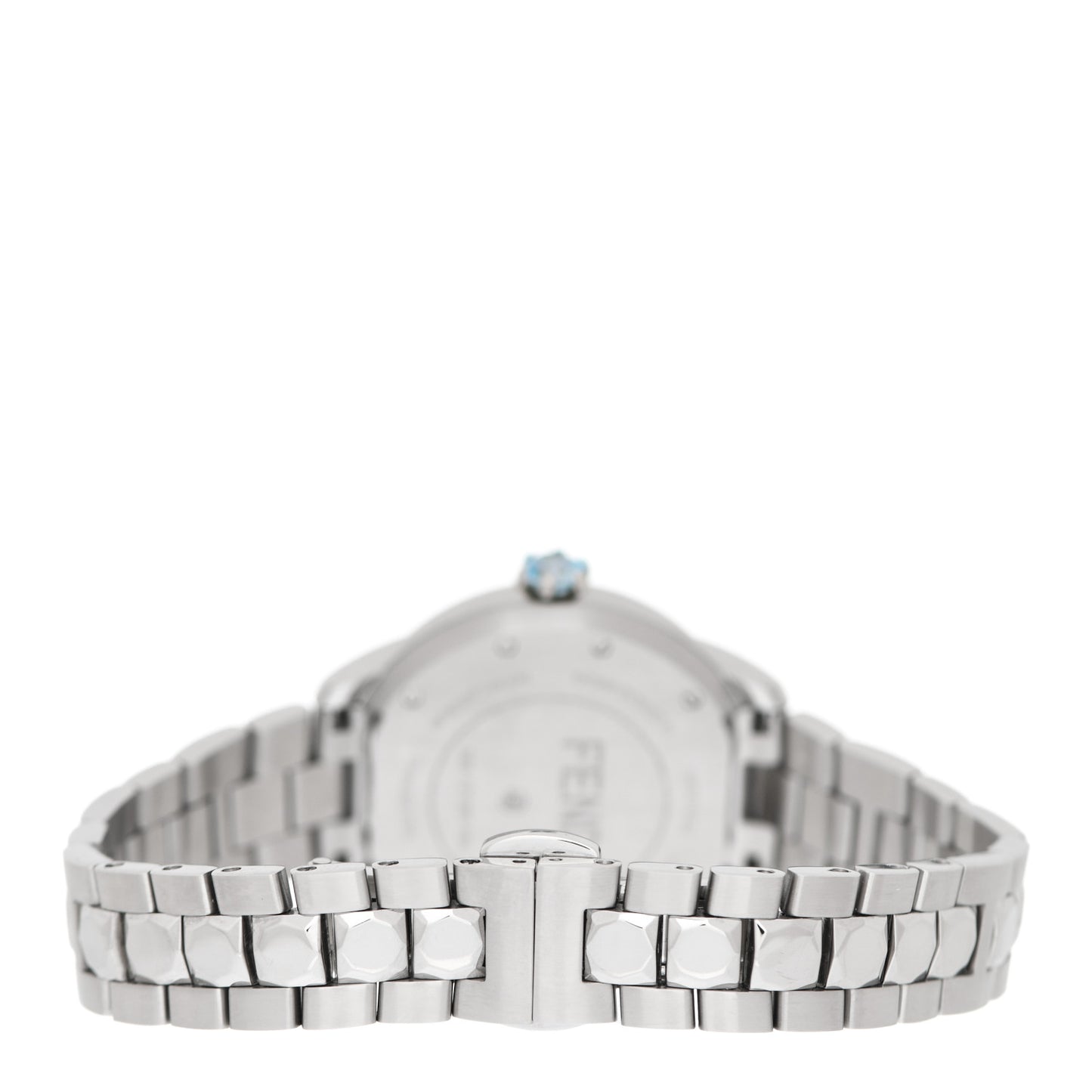 Stainless Steel Diamond Bezel Mother of Pearl Topaz 34mm Crazy Carats Quartz Watch