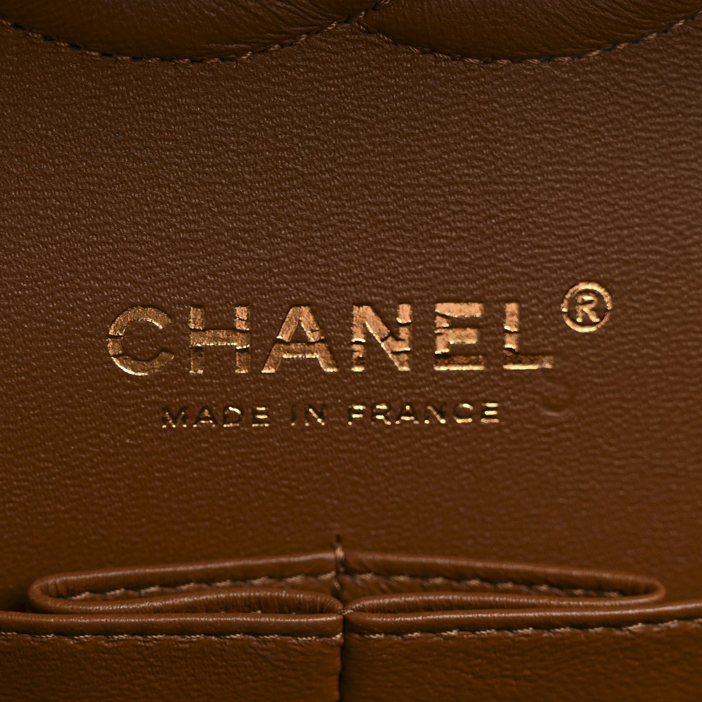 Lambskin Quilted Medium Double Flap Brown