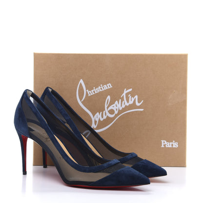Christian Louboutin Veau Velours Rete Galativi 85 Pumps 39.5 Marine 8 of 8