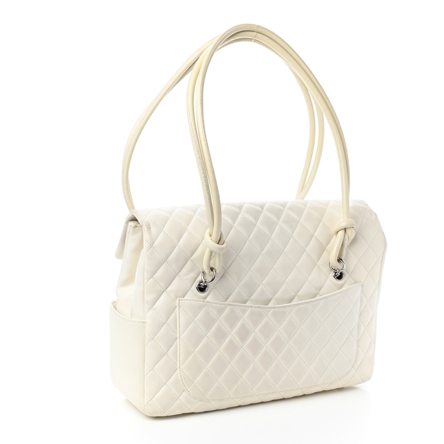 Chanel Calfskin Quilted Large Cambon Flap White Black 3 of 11