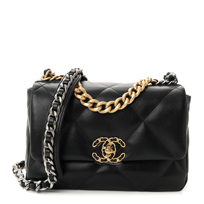Chanel Lambskin Quilted Medium Chanel 19 Flap Black 1 of 11