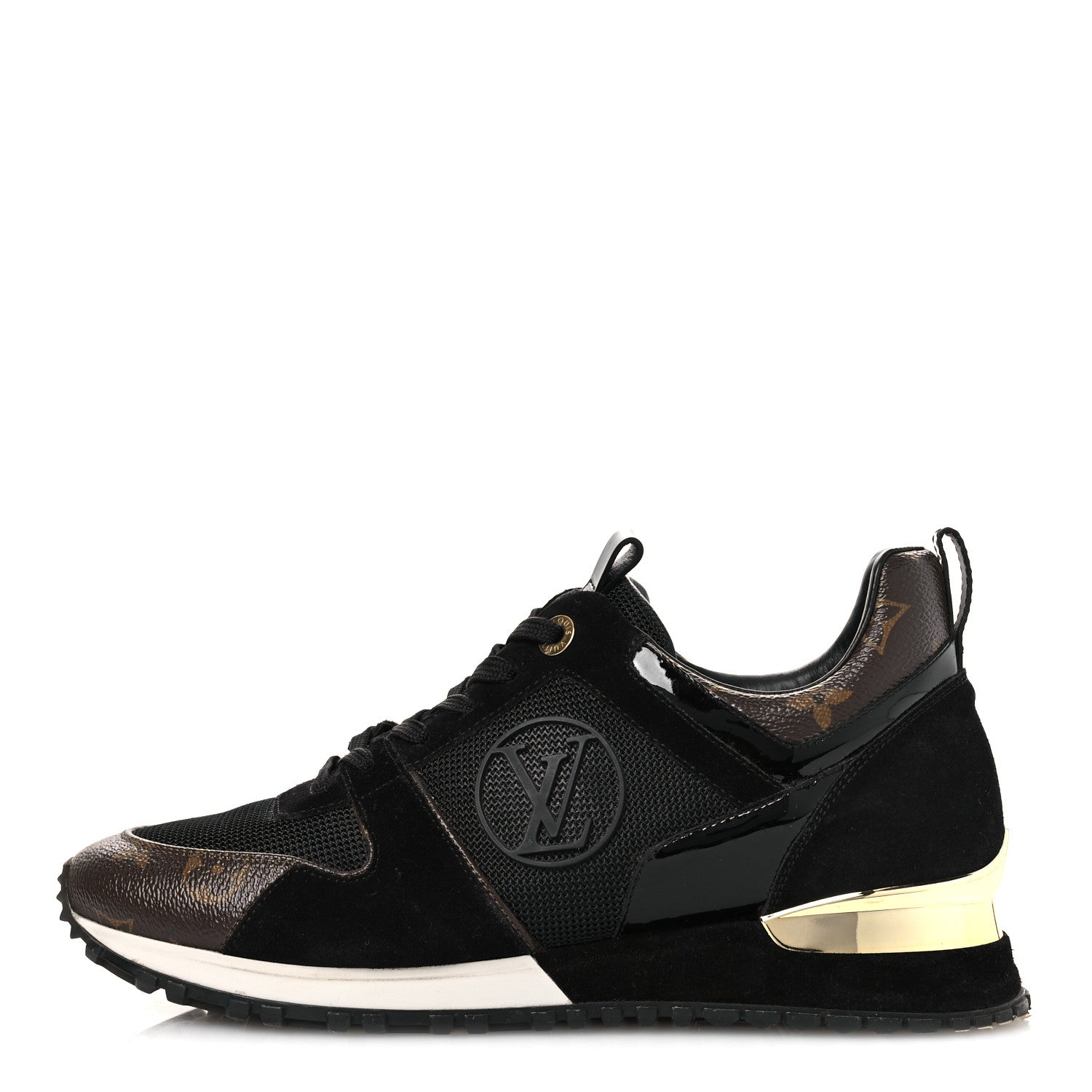 Louis Vuitton Suede Monogram Run Away Sneakers 38.5 Black 1 of 10
