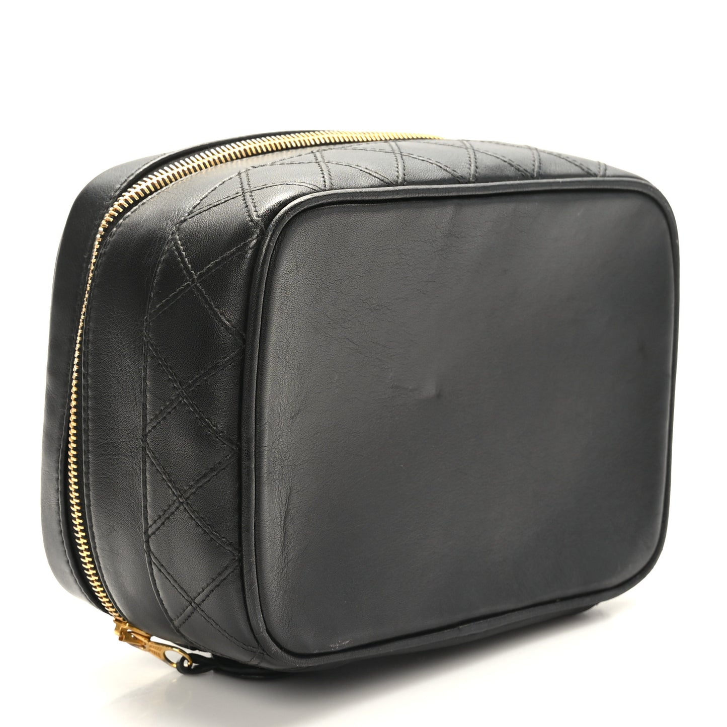 Lambskin Vanity Cosmetic Case Black