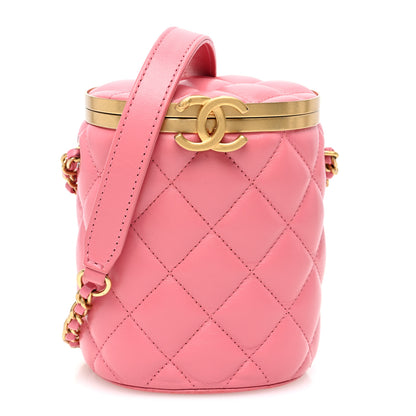Chanel Lambskin Quilted Mini Crown Box Bag Pink 1 of 11