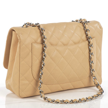 Chanel Caviar Quilted Jumbo Single Flap Beige Clair 3 of 8