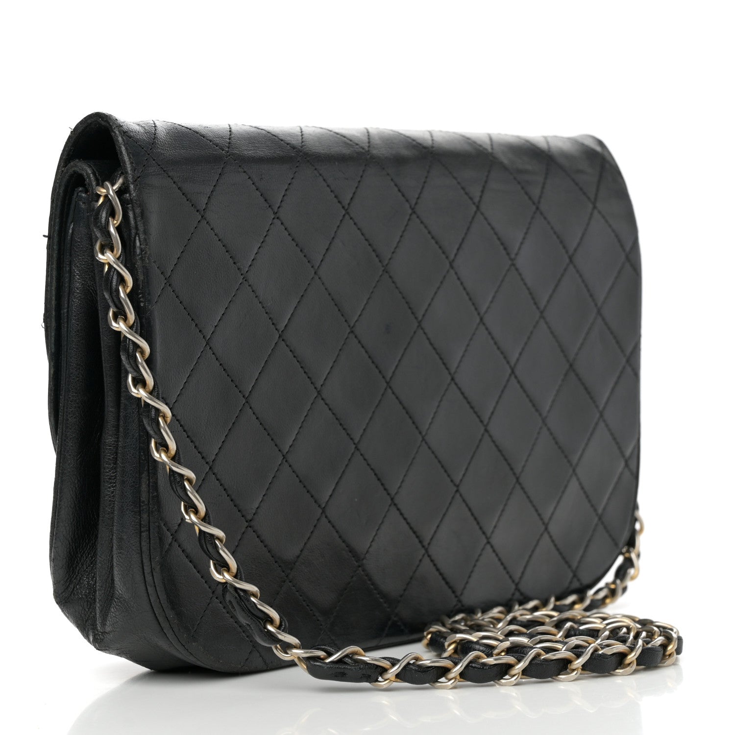 Chanel Lambskin Quilted Medium Round Double Flap Black 3 of 19