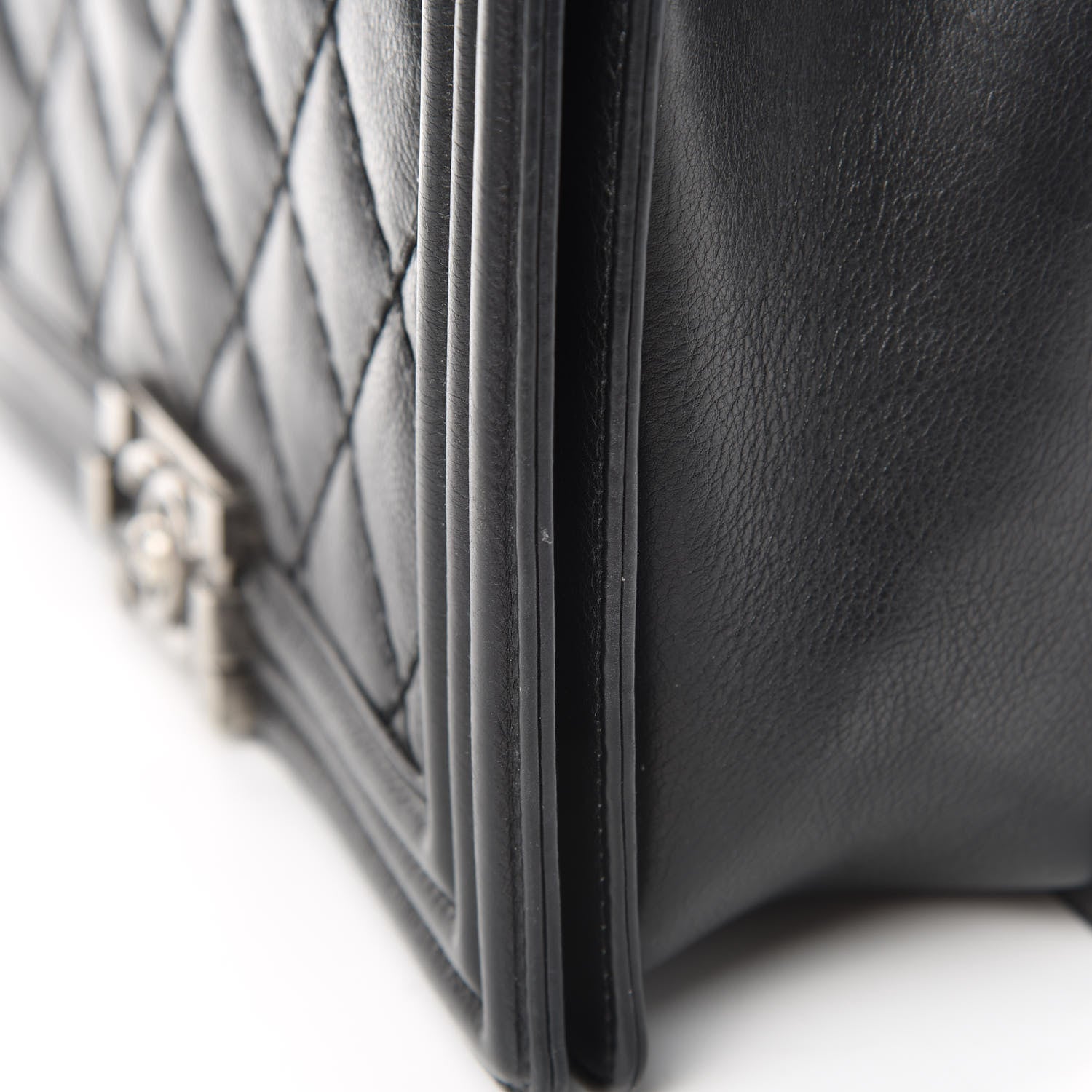 Chanel Calfskin Quilted Double Stitch New Medium Boy Flap Black 15 of 17