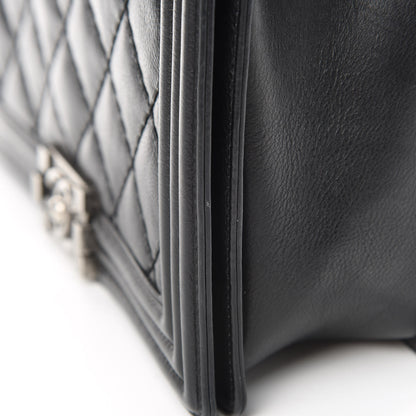 Chanel Calfskin Quilted Double Stitch New Medium Boy Flap Black 15 of 17